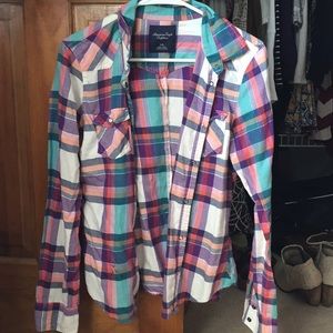 American eagle long sleeve flannel shirt